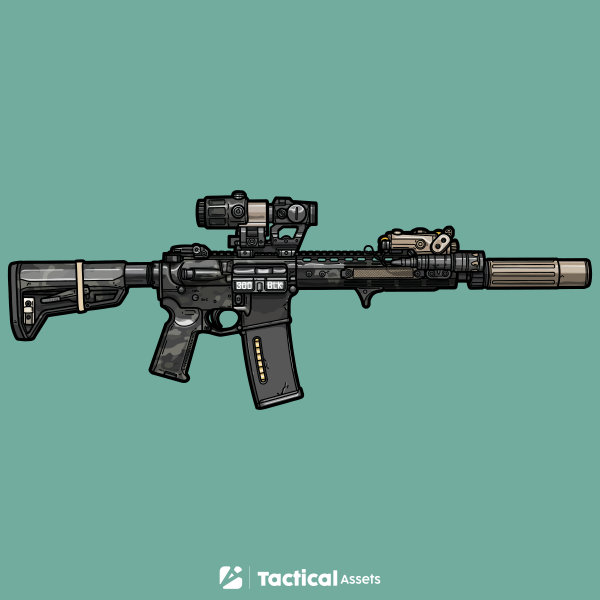 AR-15 Camo Black